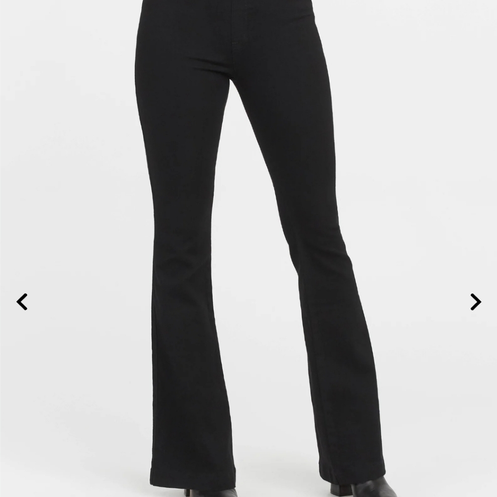 Spanx flare jeans, clean black